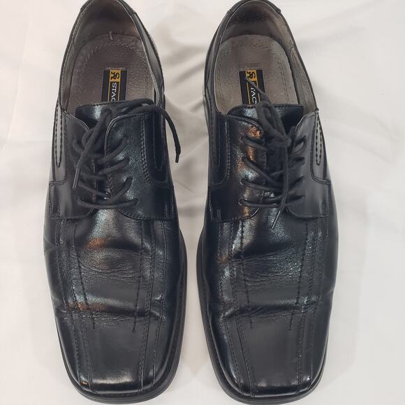 Stacy Adams Black Leather Oxford Lace Up Square Toe Dress Shoes Mens 9 main image 10